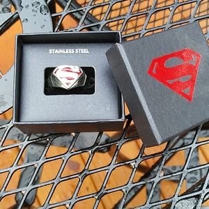 Stainless steel men's Superman ring